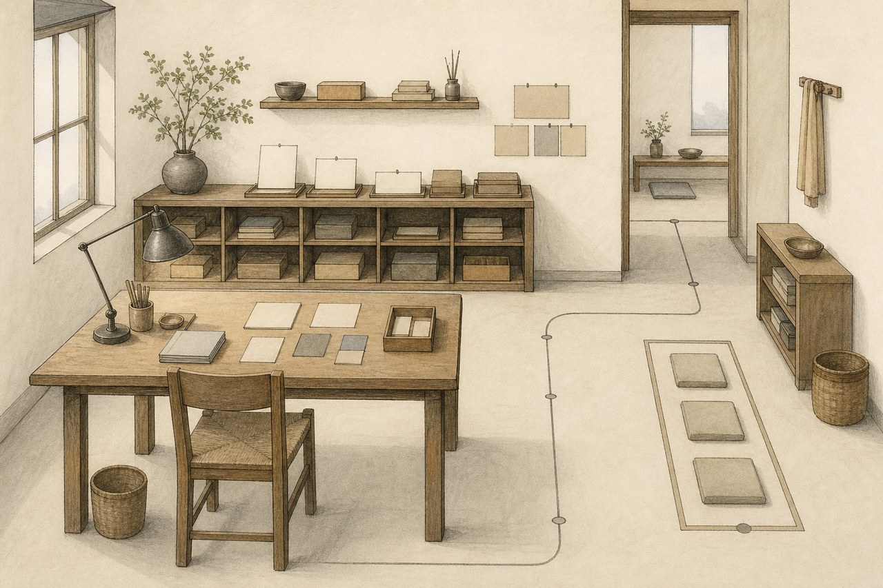 An ordered room of rules and work