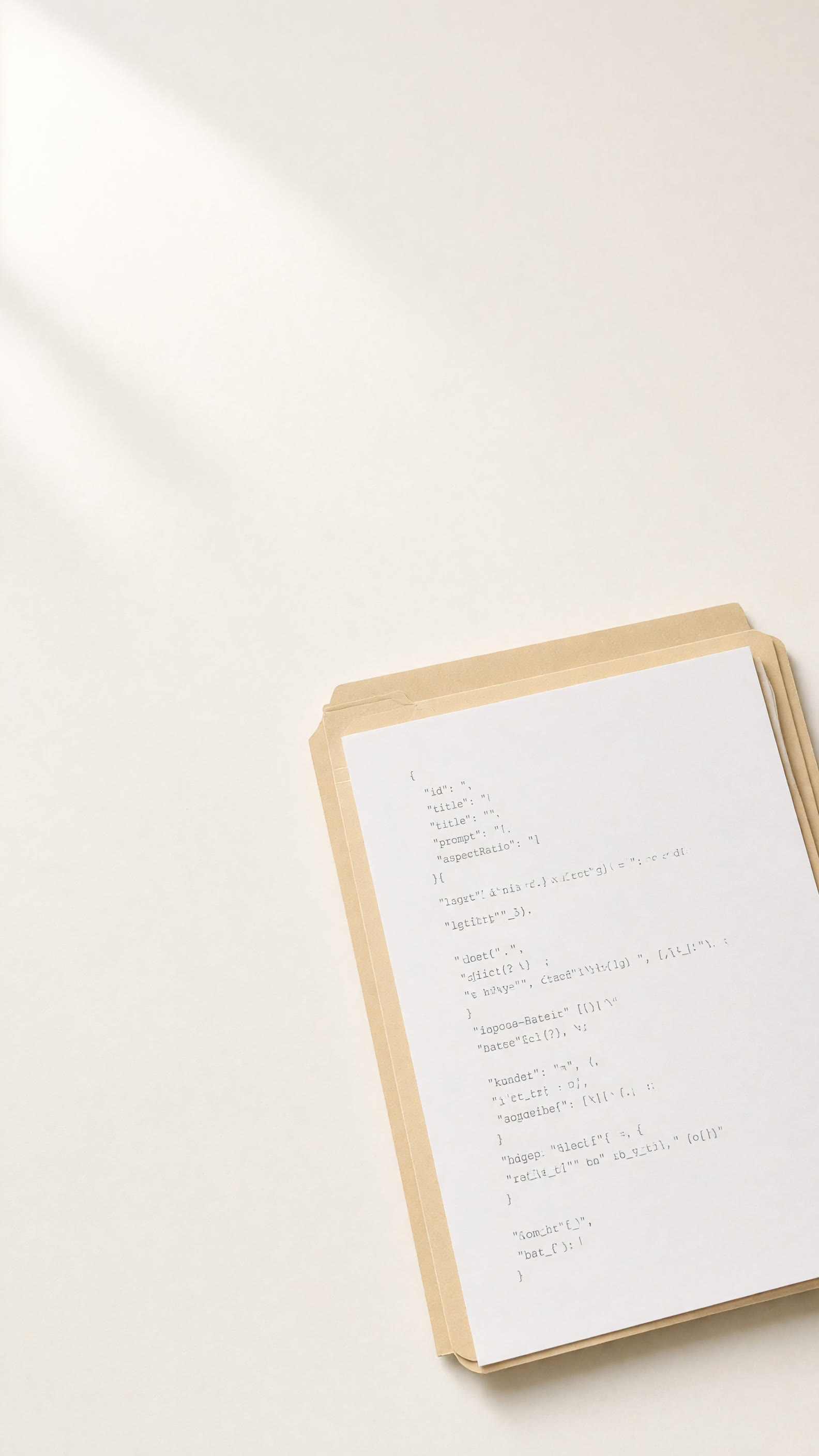 cream folder and open JSON sheet with latin field names