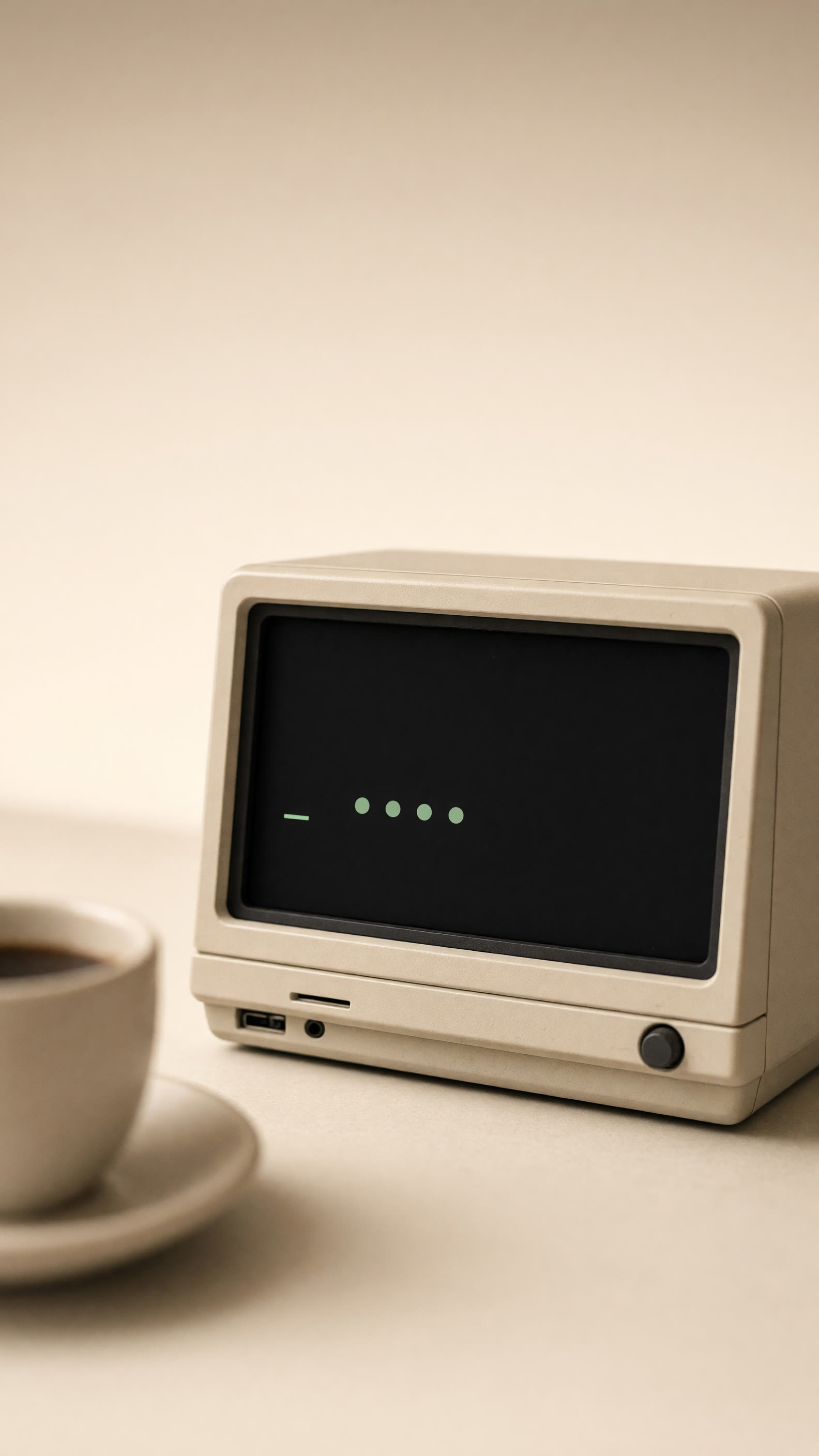 cream abstract terminal cursor lines no fake login UI