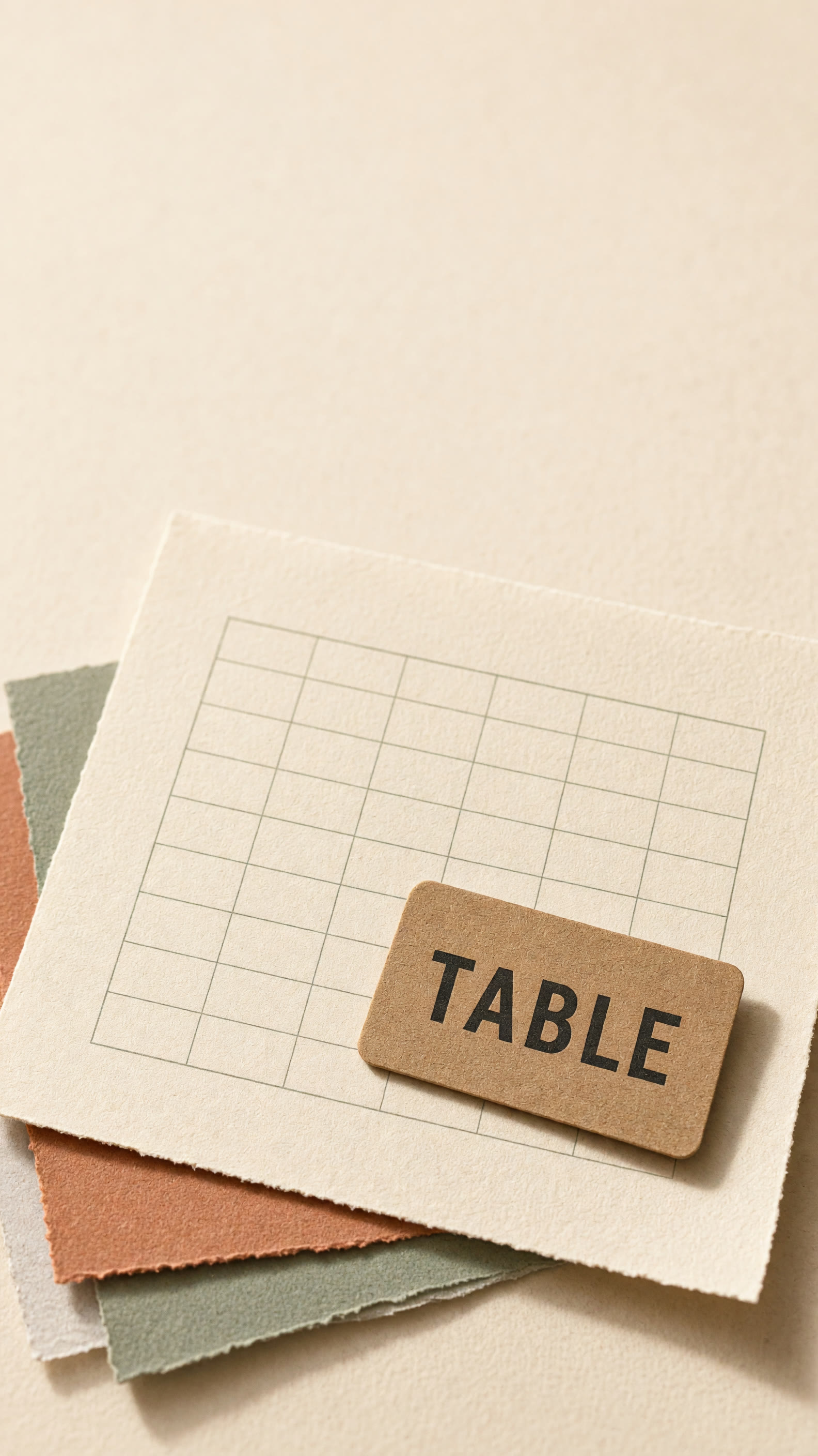 칸만 있는 빈 표와 TABLE 스탬프