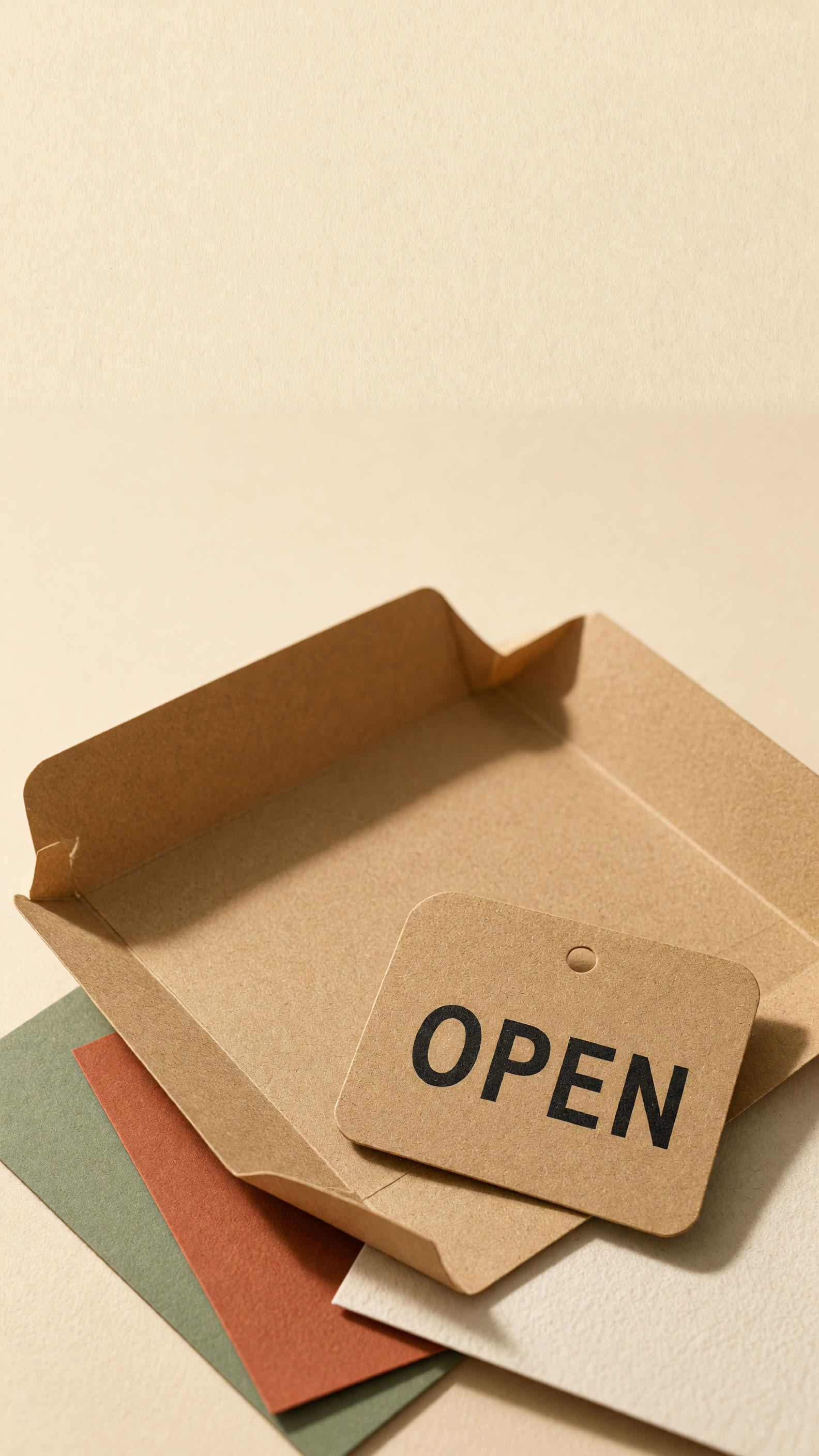 열린 마닐라 폴더와 OPEN 스탬프