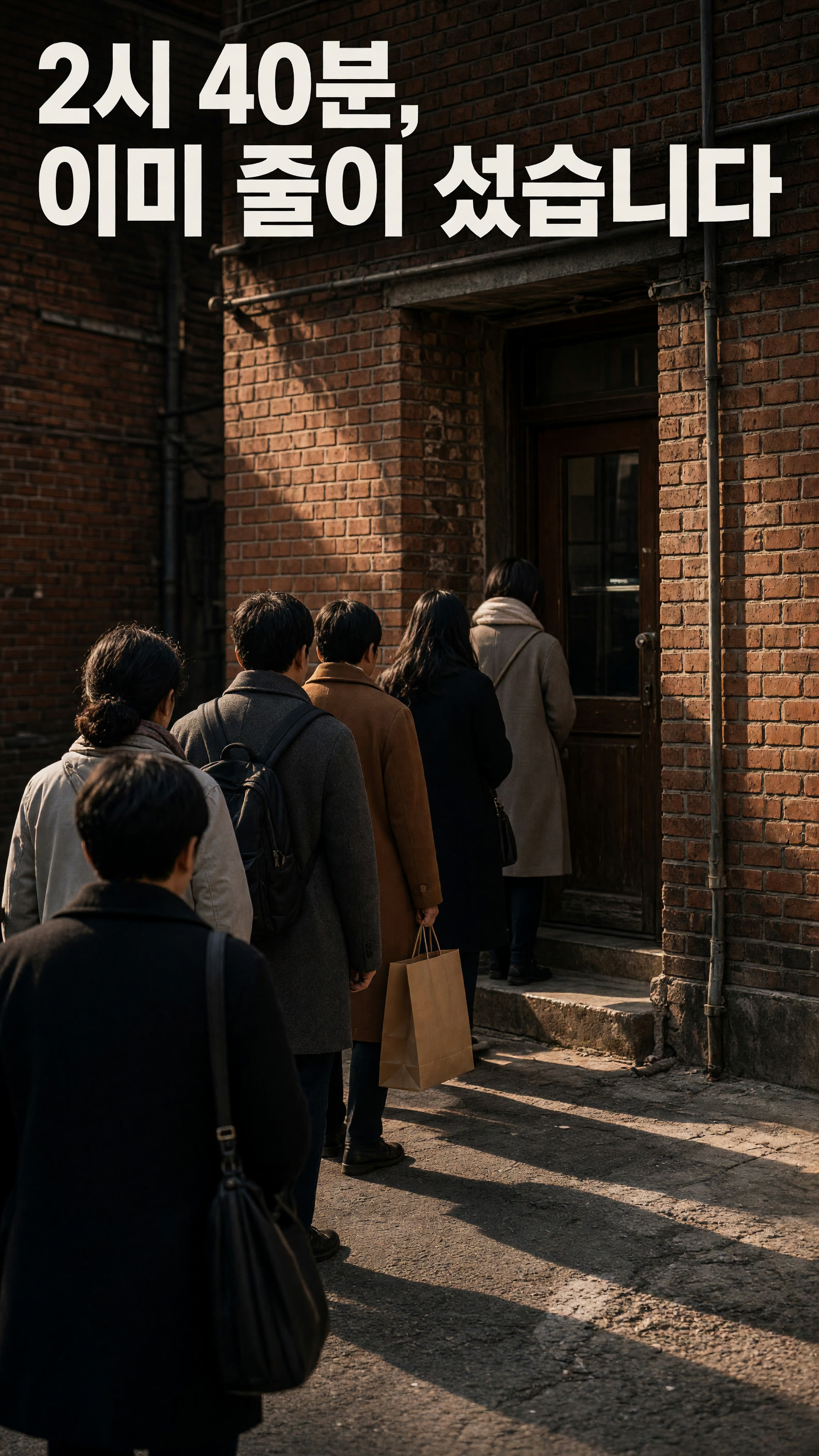 골목 대기줄을 보여 주는 증거 카드